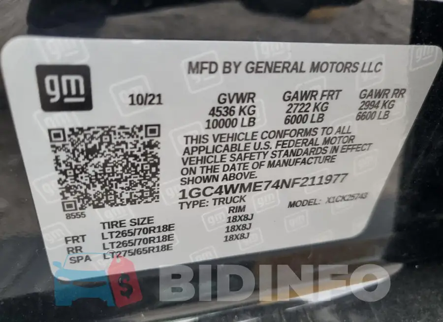1GC4YPEY5MF167975 Photo# 12