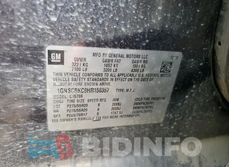 1GNSCBKC8HR150357 Photo# 13