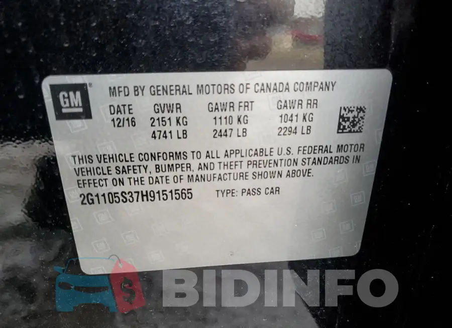 2G1105S37H9151565 Photo# 12