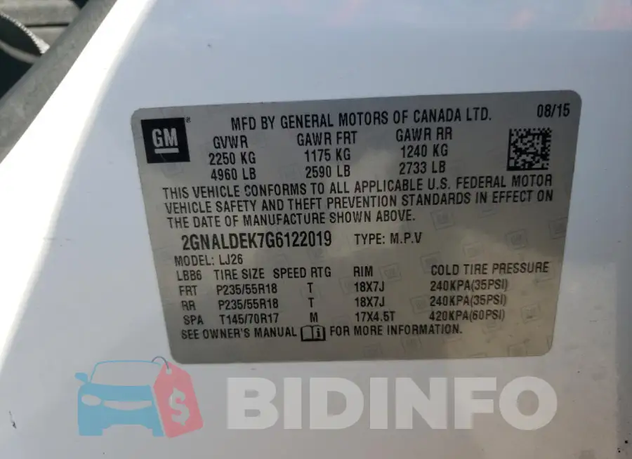 2GNALDEK7G6122019 Photo# 13