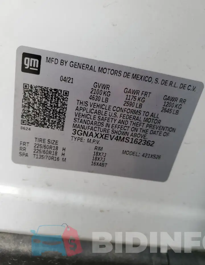 3GNAXXEV4MS162362 Photo# 13