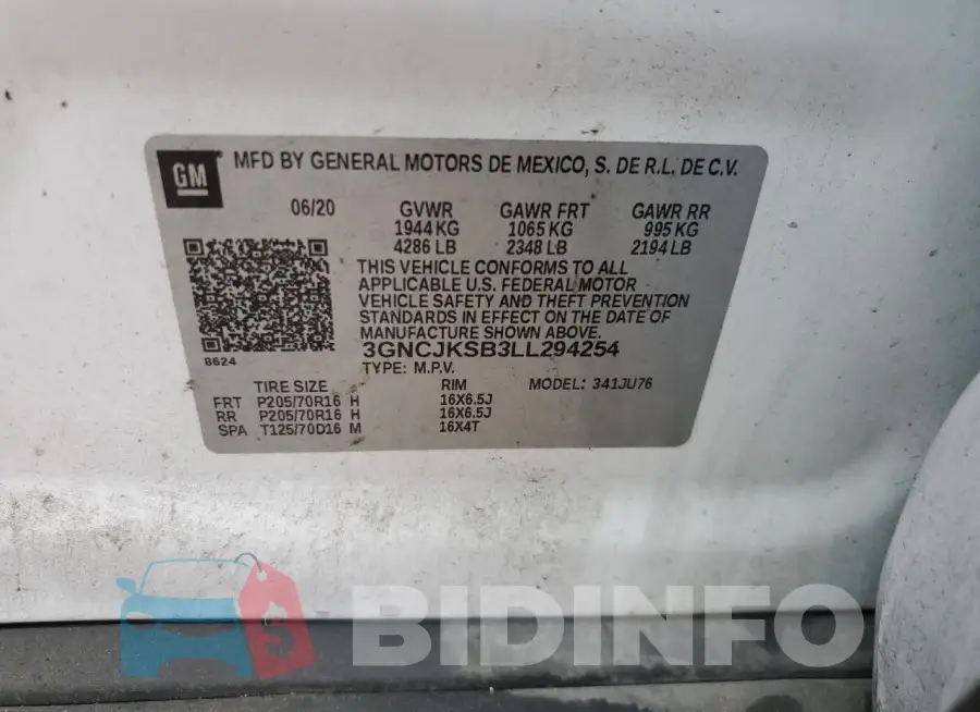 3GNCJKSB3LL294254 Photo# 13
