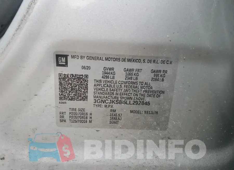 3GNCJKSB5LL292845 Photo# 13