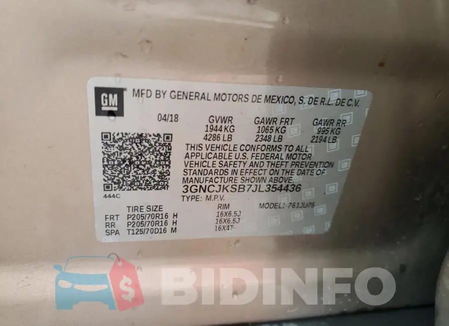 3GNCJKSB7JL354436 Photo# 12