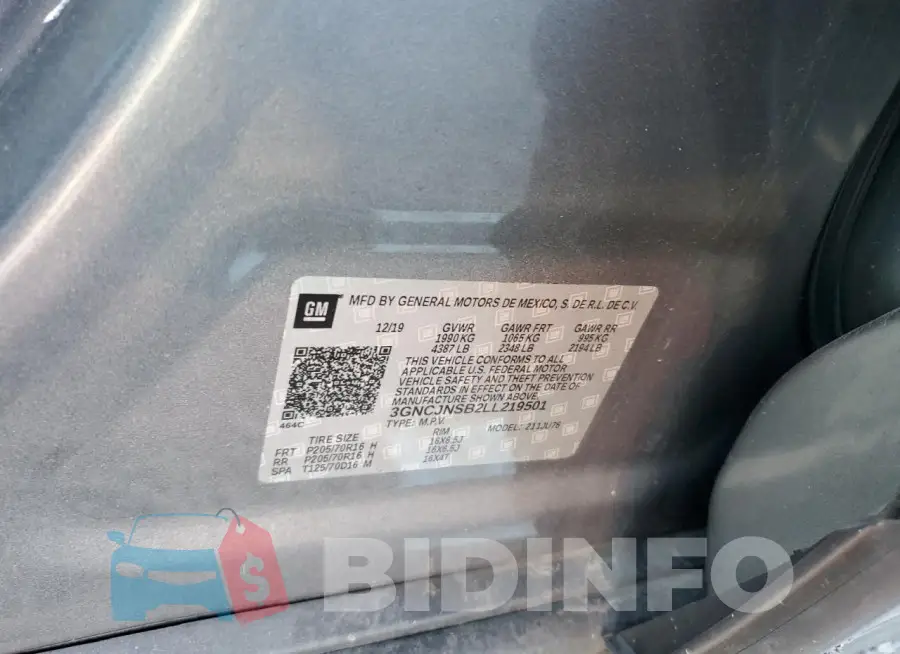 3GNCJNSB2LL219501 Photo# 13