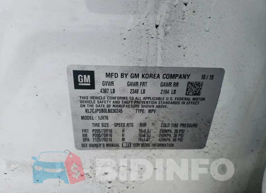 KL7CJPSB0LB036245 Photo# 13