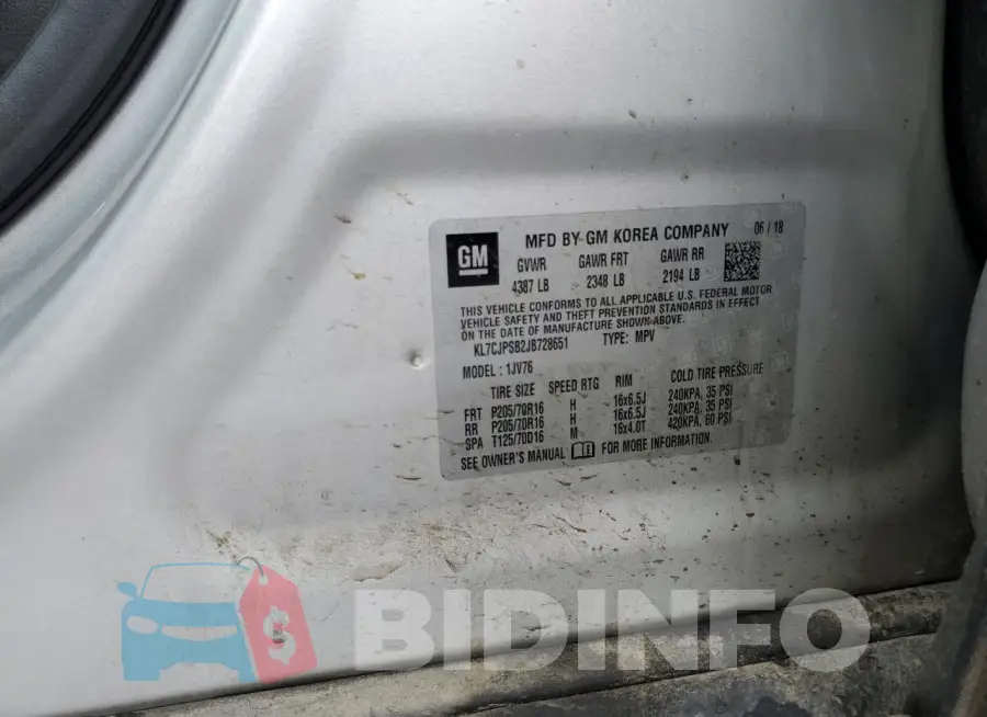 KL7CJPSB2JB728651 Photo# 14
