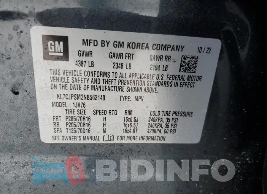 KL7CJPSM2NB562140 Photo# 13