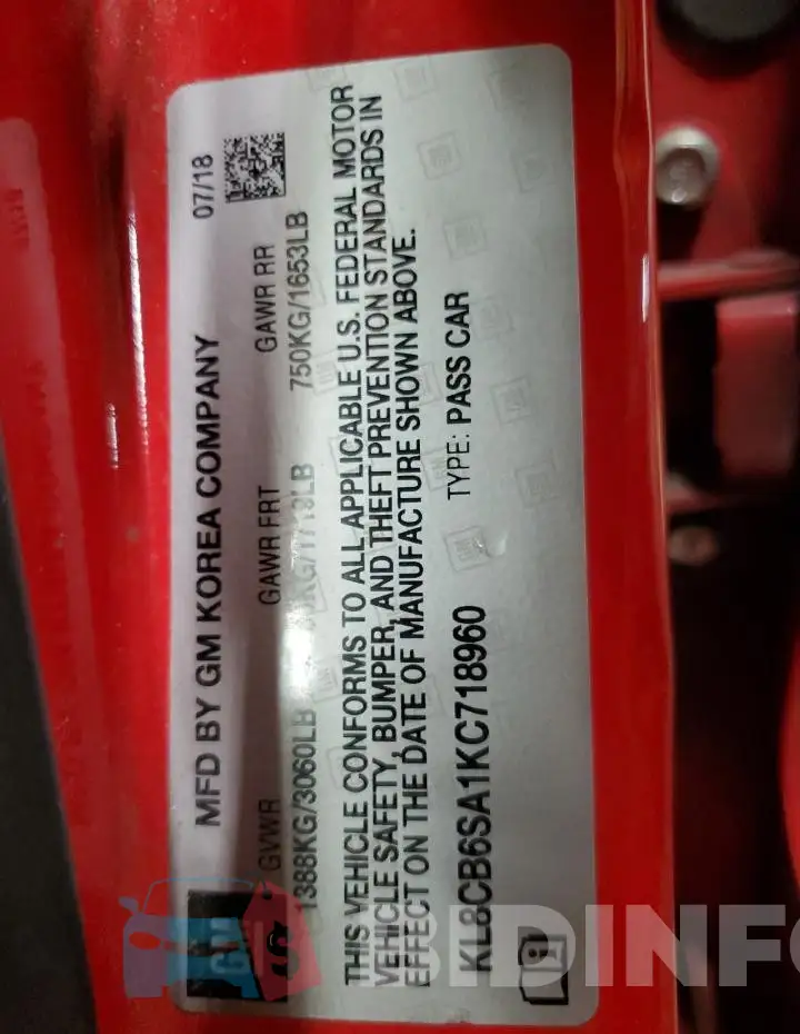 KL8CB6SA1KC718960 Photo# 12