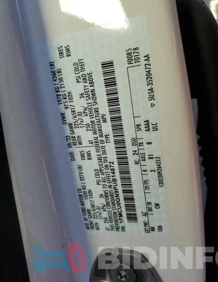 1FMCU0GN9PUB14872 Photo# 14