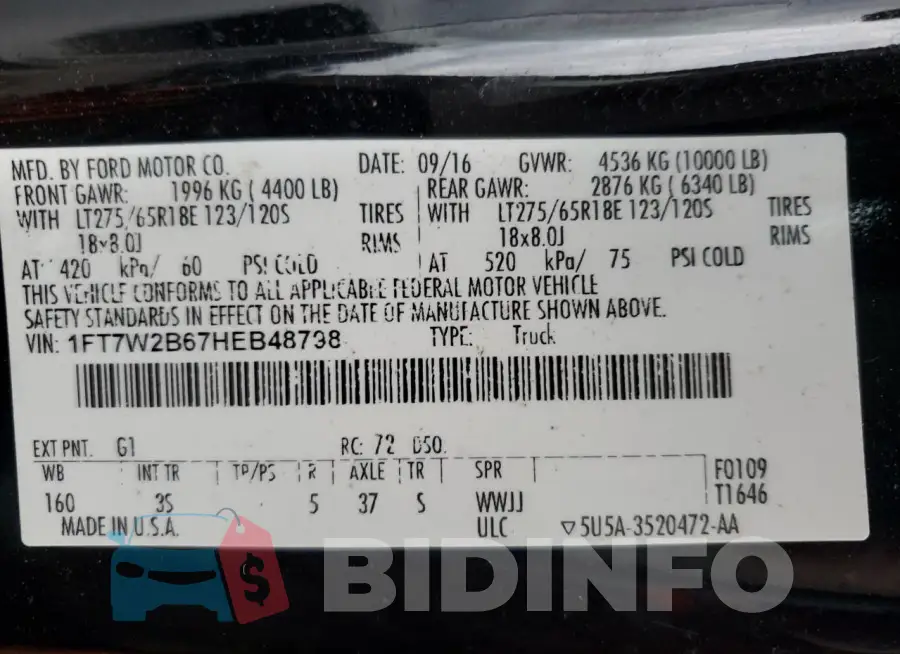 1FT7W2B67HEB48798 Photo# 12