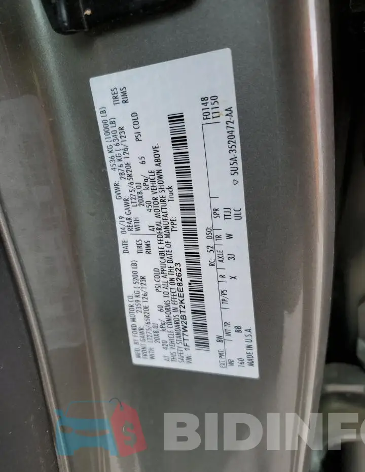 1FT7W2BT2KEE82623 Photo# 12