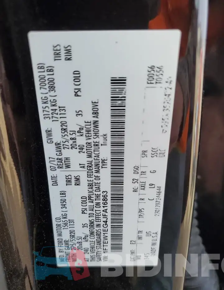 1FTEW1EG4JFA16863 Photo# 12