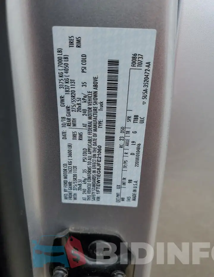 1FTEW1EG8JFE21060 Photo# 12