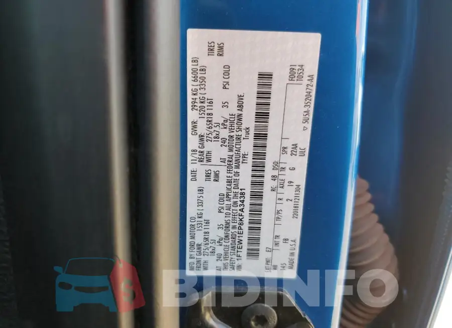 1FTEW1EP8KFA34381 Photo# 12