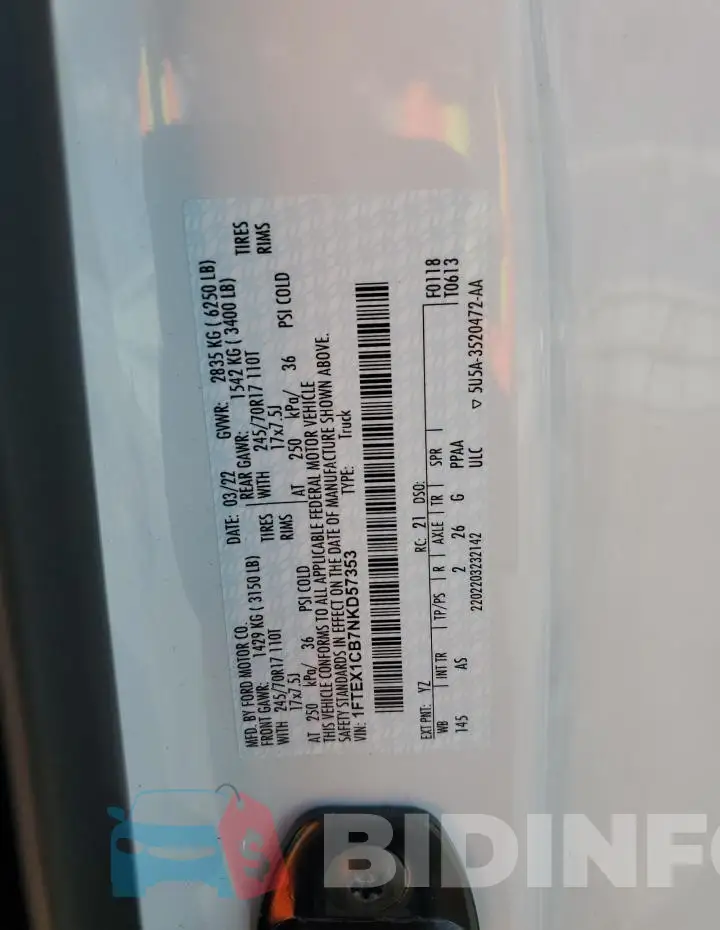 1FTEX1CB7NKD57353 Photo# 12