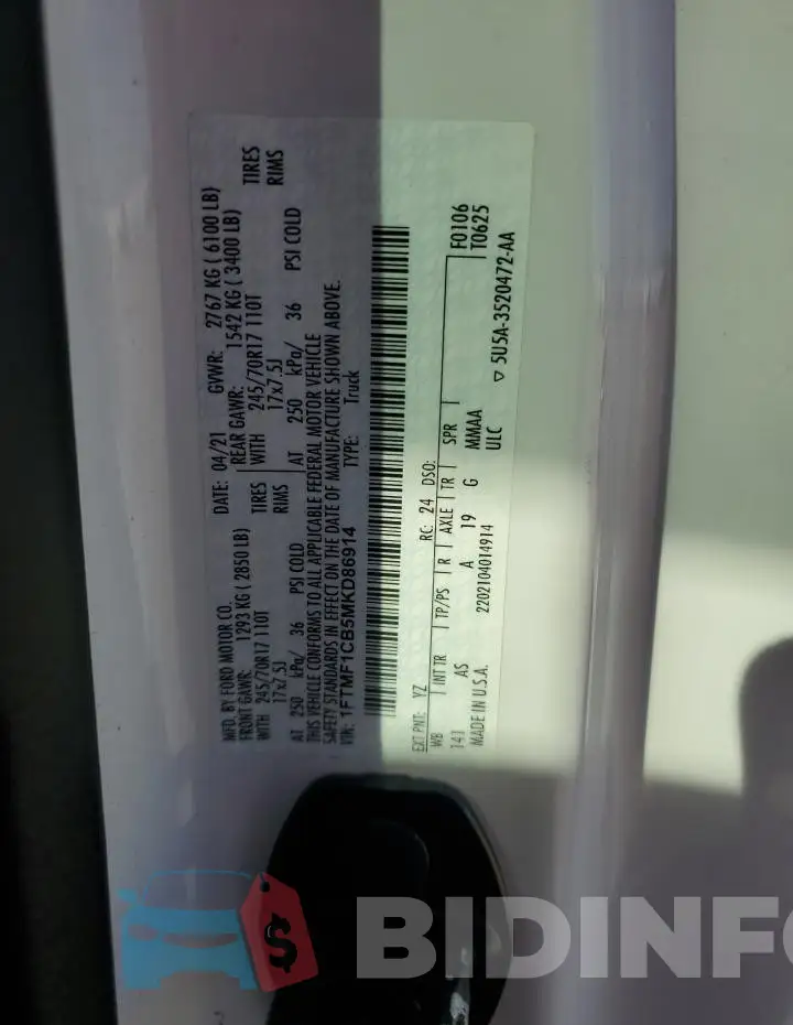 1FTMF1CB5MKD86914 Photo# 12