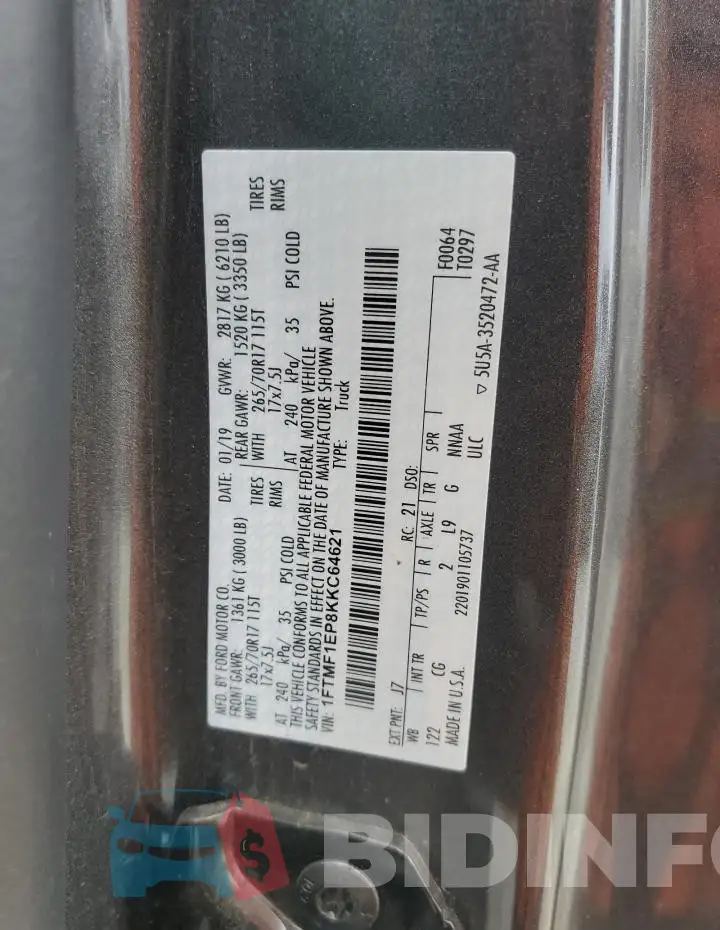 1FTMF1EP8KKC64621 Photo# 12