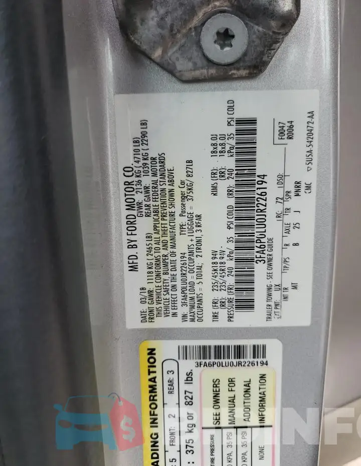 3FA6P0LU0JR226194 Photo# 13