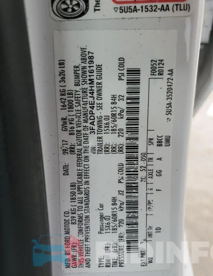 3FADP4EJ4HM161987 Photo# 12