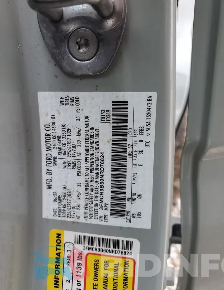 3FMCR9B60NRD76824 Photo# 13