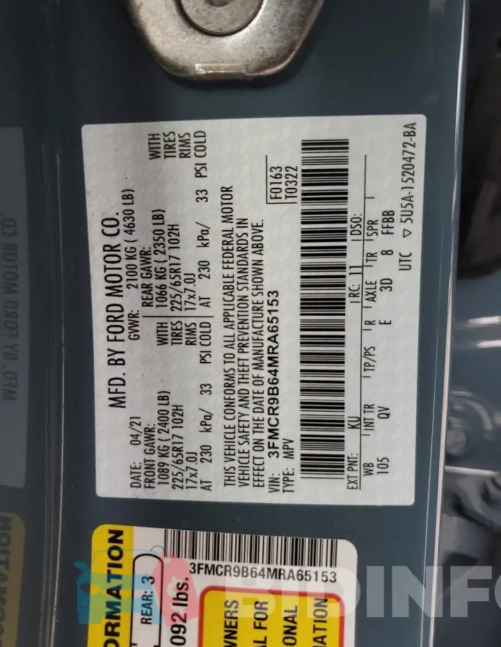3FMCR9B64MRA65153 Photo# 13