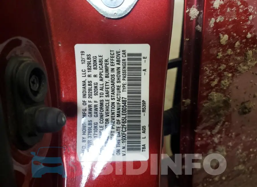 19XFC2F65LE005487 Photo# 12