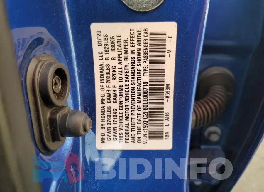 19XFC2F80LE008718 Photo# 12