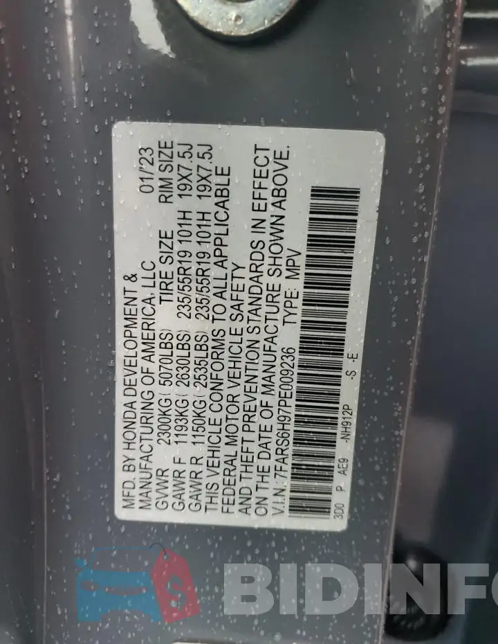 7FARS6H97PE009236 Photo# 13