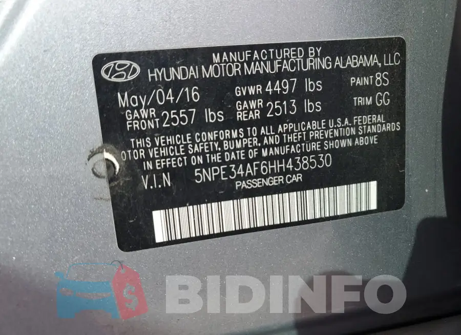 5NPE34AF6HH438530 Photo# 12