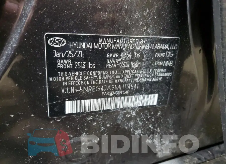 5NPEG4JA9MH114541 Photo# 12