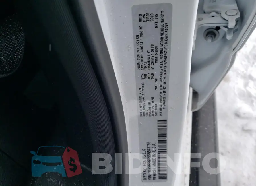 1C6SRFGP5SN543796 Photo# 12