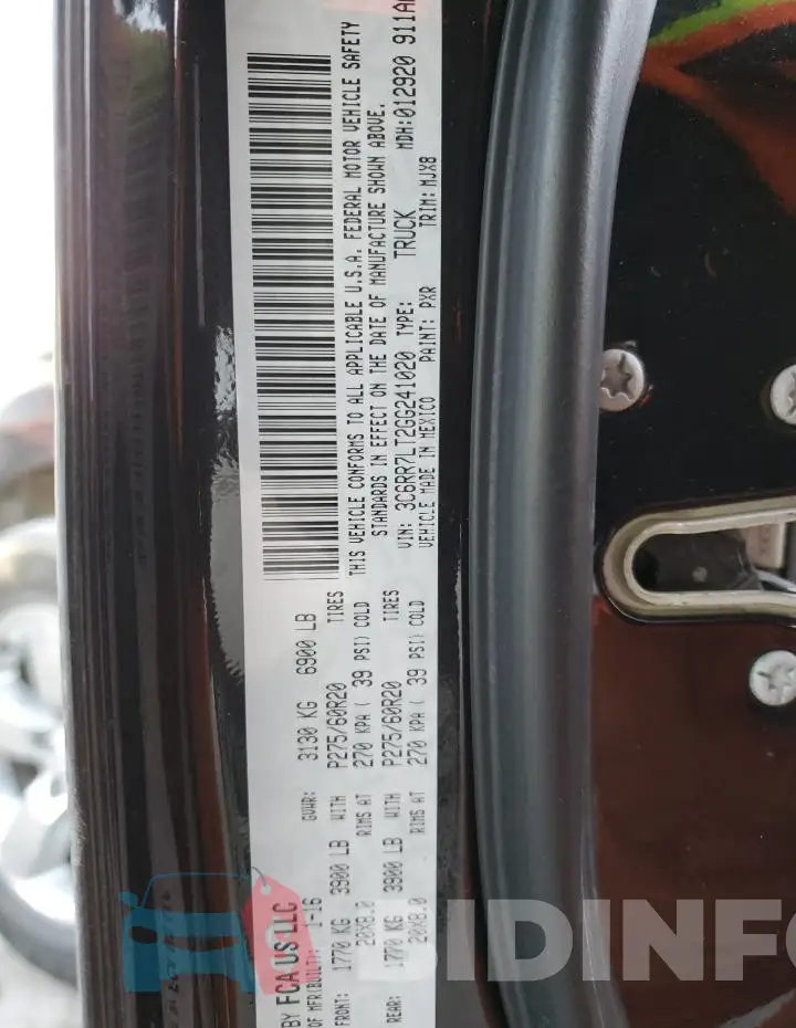 3C6RR7LT2GG241020 Photo# 13