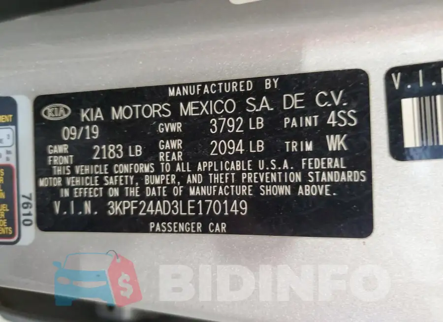 3KPF24AD3LE170149 Photo# 13