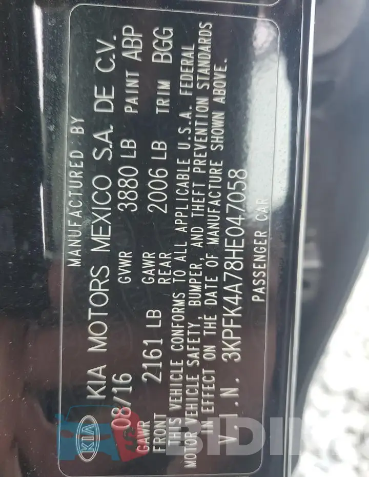 3KPFK4A78HE047058 Photo# 12