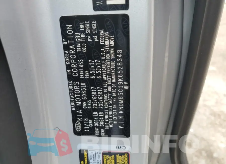 KNDMB5C19K6528343 Photo# 14