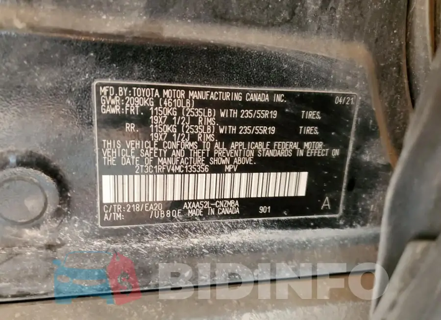 2T3C1RFV4MC135356 Photo# 14