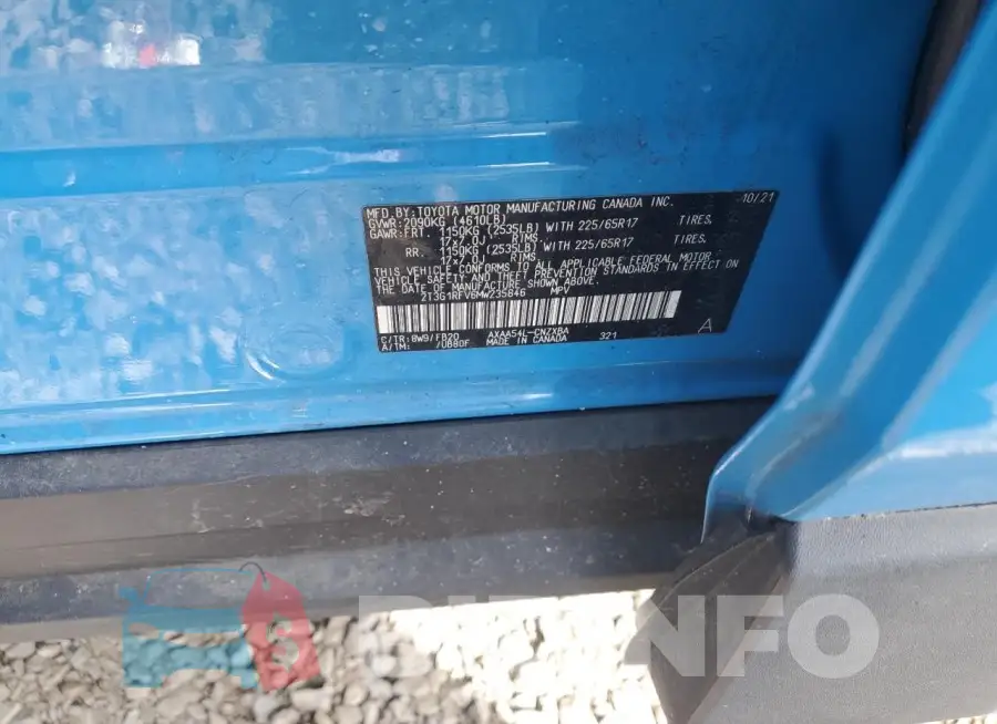 2T3G1RFV6MW235846 Photo# 13