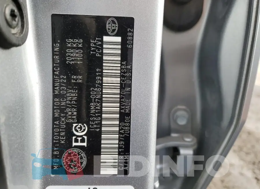 4T1G11AK7NU679911 Photo# 12