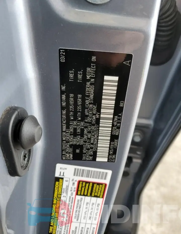 5TDZZRAH2MS057017 Photo# 13
