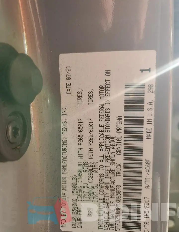 5TFDZ5BN0MX065070 Photo# 12