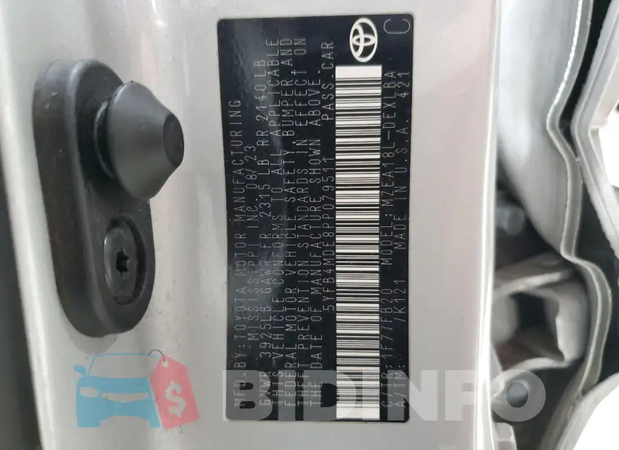5YFB4MDE8PP079511 Photo# 12