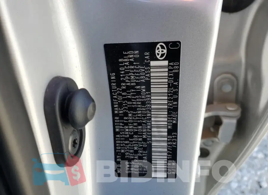 5YFEPMAE1NP383981 Photo# 12