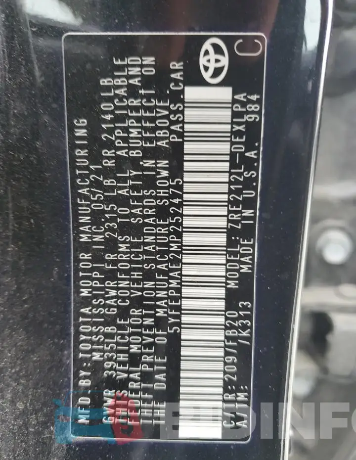 5YFEPMAE2MP252475 Photo# 12
