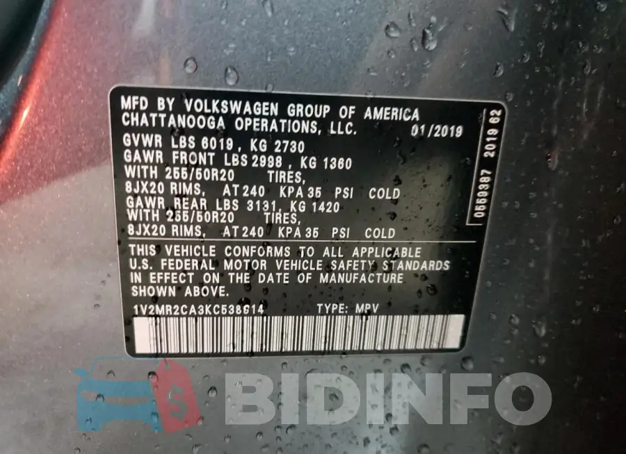 1V2MR2CA3KC538814 Photo# 14