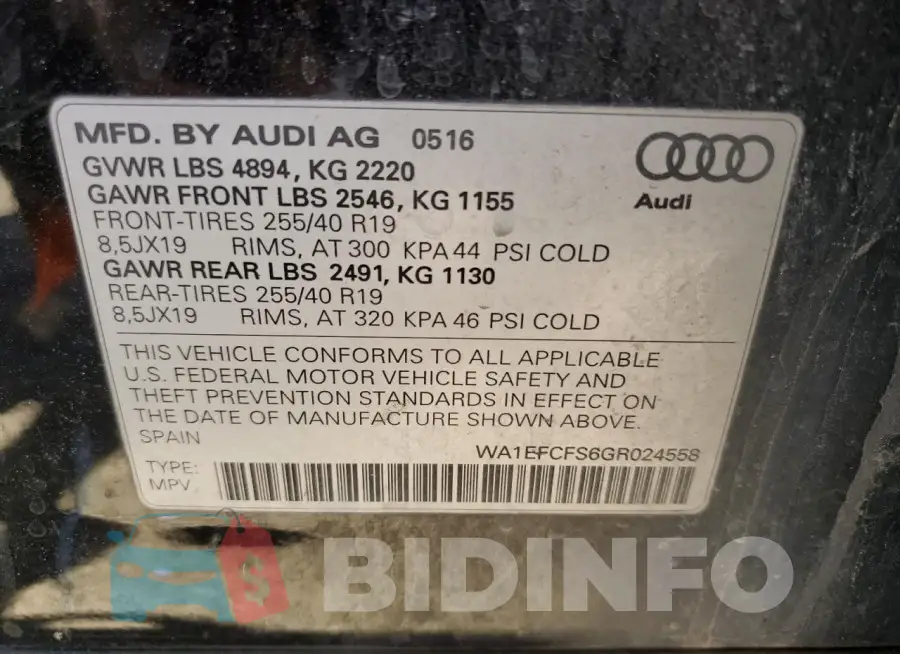 WA1EFCFS6GR024558 Photo# 13