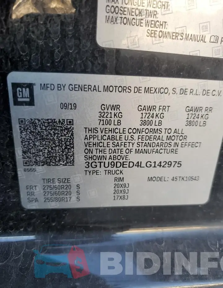 3GTU9DED4LG142975 Photo# 12