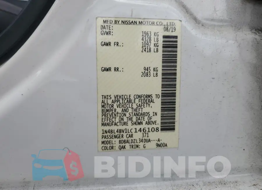 1N4BL4BV1LC146108 Photo# 12