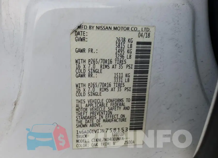 1N6AD0EV1JN758153 Photo# 12