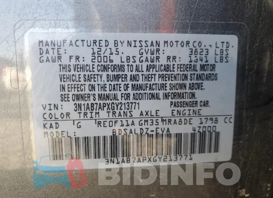 3N1AB7APXGY213771 Photo# 12